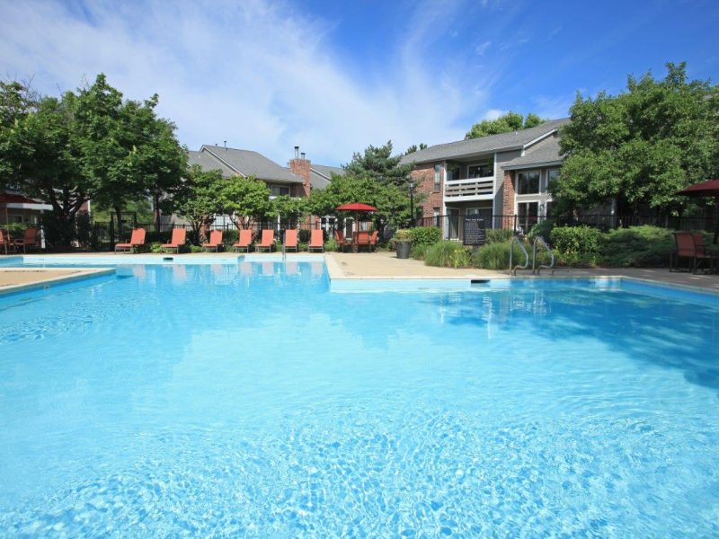This image shows a heated swimming pool with sundeck and complimentary Wi-Fi.